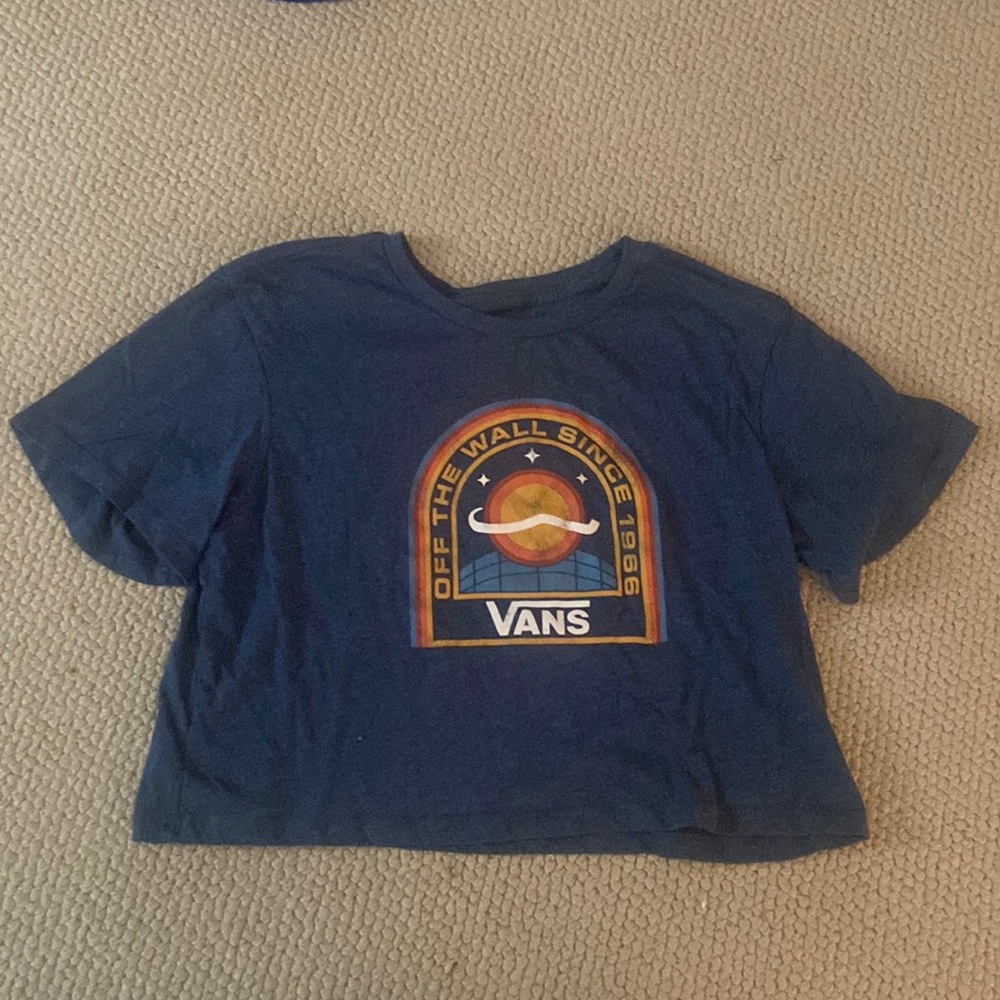 Navy Blue Vans cropped Tshirt Size M